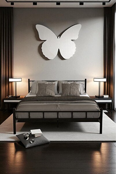 fursimo SERENİTA SERİSİ SİYAH METAL ÇİFT KİŞİLİK KARYOLA,FERFORJE KARYOLA 160X200