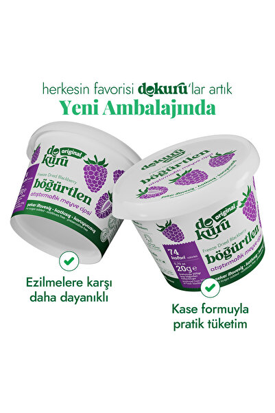 dokuru Böğürtlen Kuru Meyve Cipsi - Dondurularak Kurutulmuş Freeze Dried Çıtır Böğürtlen