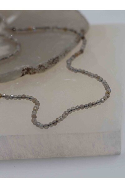 Mucize Taş Labradorit Taşı Doğaltaş Ince Kolye 2 Mm