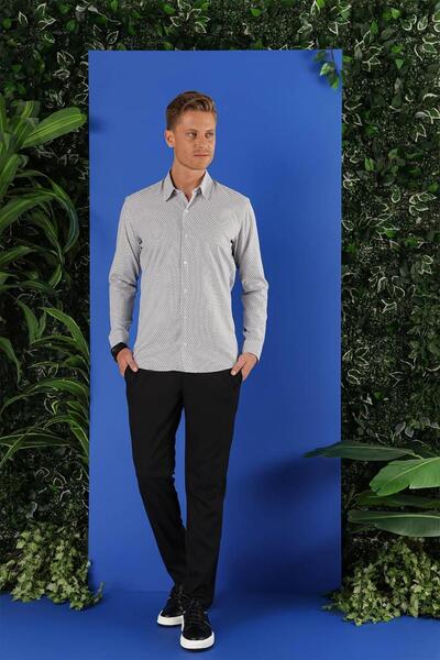 Efor G 1519 Slim Fit Beyaz Spor Gömlek