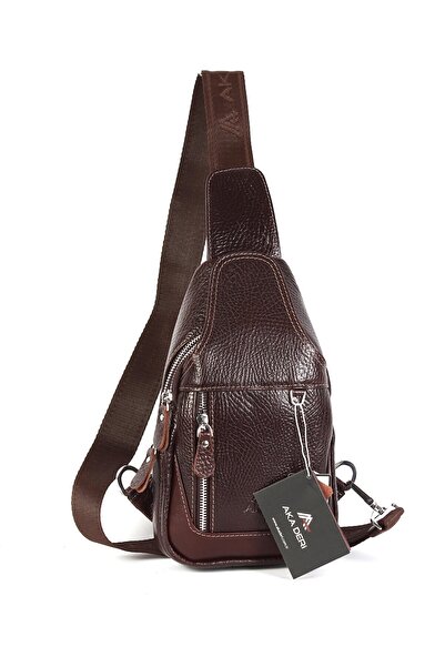 Aka Deri Shoulder Strap Crossbody Bag Brown 340 61