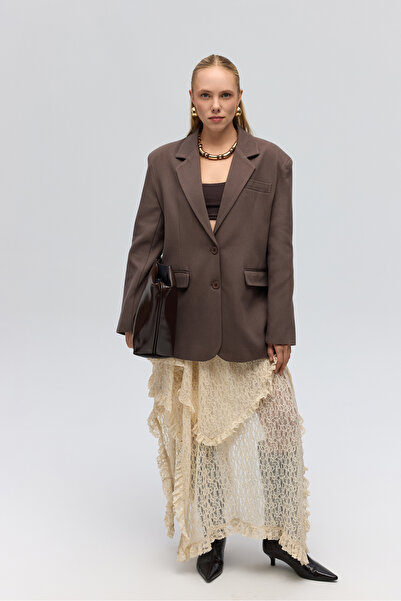 BOHEMAİ Symi Geniş Kesim Basic Kahve Blazer