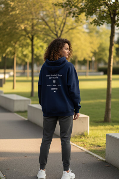 UNCİA OUTDOORS Φούτερ με κουκούλα με στάμπα στην πλάτη, χαλαρή εφαρμογή, over...