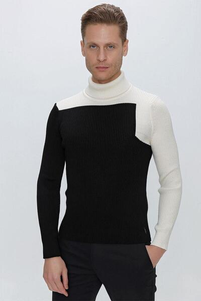 Efor TR 842 Slim Fit Siyah Klasik Triko