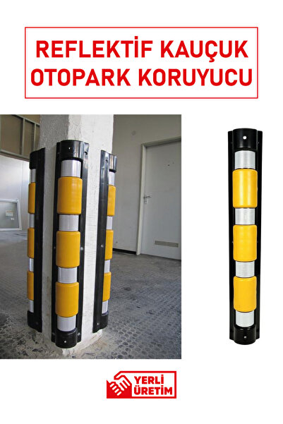 Evelux 12292 Ub R Parking Lot Column Corner Protector |   Reflective Rubber P...