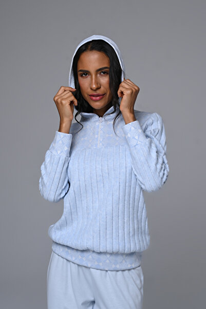 Marilyn Club Set pijamale pentru femei cu glugă cu mânecă lungă din catifea