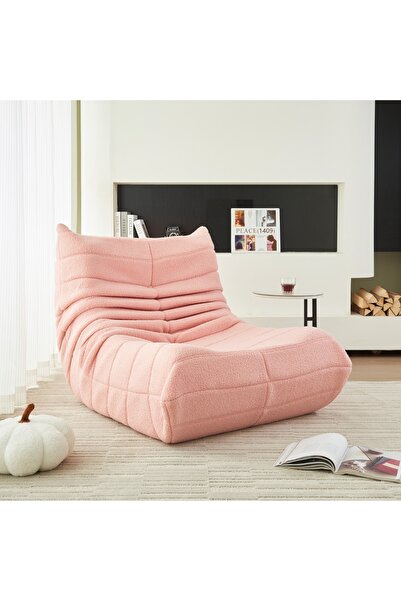 Crestj كرسي جلوس مريح منخفض الأرضية يناسب الجلسات اليومية - لون وردي