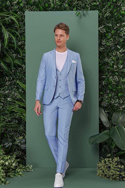 Efor TK 872 Slim Fit Mavi Klasik Takım Elbise
