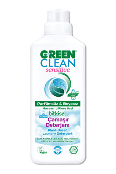 Green Clean Sensıtıve Kokusuz Çamaşır Deterjanı 1 L x 8 Adet ve Lux Peeling Etkili Makyaj Pamuğu 40' lı
