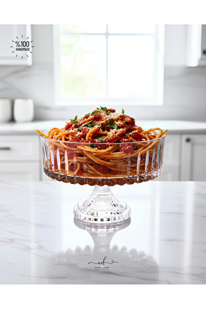 Paşabahçe Dekor Kesme El Işçiliği Sofra Sunum Kase 25 Cm Ayaklı