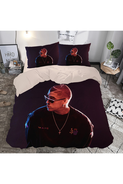 hediyechy 3D Bad Bunny комплект постільної білизни без простирадла, двоспальний