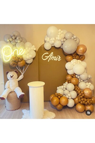 Parti Düşleri 36 - KARAMEL KAHVE - BEYAZ - DUMAN RENK TEMALI 100'LÜ DOĞUM GÜN...