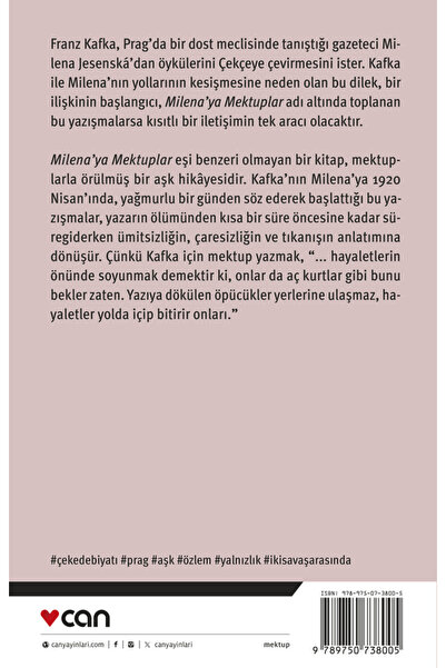 Can Yayınları Milena'ya Mektuplar