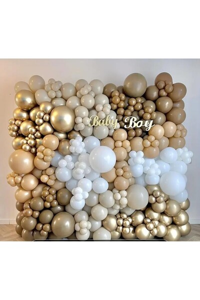 Parti Düşleri 23 - Kahve - Gold Kutlama Doğum günü Balon Zincir Seti