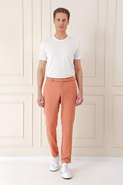 Efor Comfort Fit Belden Kumaş Kemerli Pamuk Oranj Jogger Pantolon P 1154