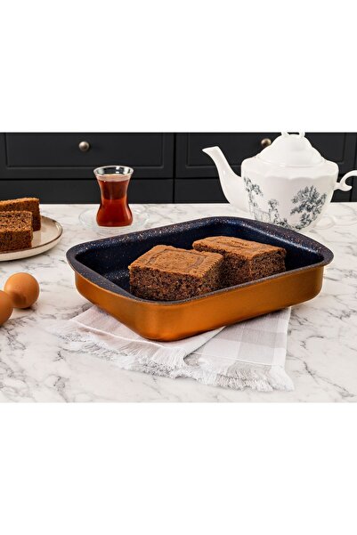 Madame Coco Chef Granite Look Köşeli Fırın Tepsisi 25 Cm