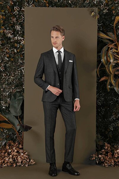 Efor TK 876 Slim Fit Antrasit Klasik Takım Elbise
