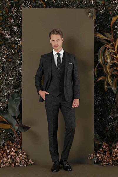 Efor TK 873 Slim Fit Siyah Klasik Takım Elbise