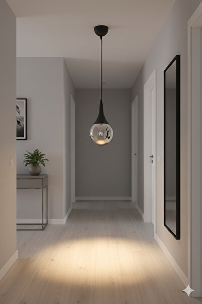 ESSLİGHT Mila Tekli Sarkıt Avize Füme Glob Camlı Modern Dekoratif Aydınlatma