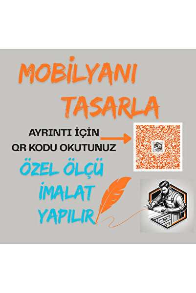 Mobilyanı Tasarla Tamamı MDF 9 Kapaklı 3 Parça Çok Raflı Gıda Deposu Çok Amaç...