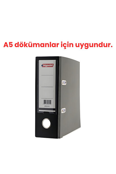 Bigpoint Telgraf Klasör, 10 Adet,2 Halkalı, 480 A5 Sayfa,Telgraf,Siyah
