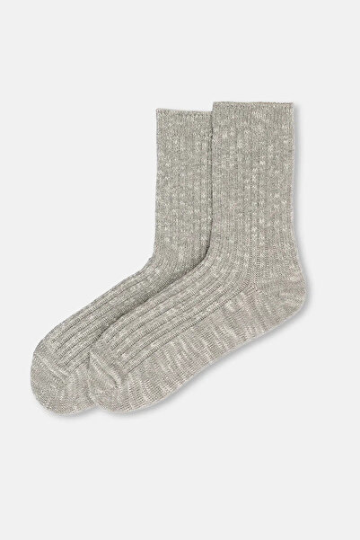 Eros Светлосиви дамски памучни зимни чорапи