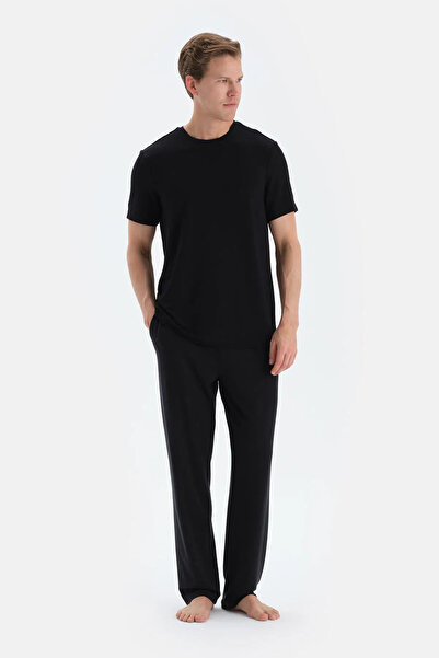 Eros Παντελόνι με ίσιο πόδι με λεπτομέρεια μαύρης πατλέτας