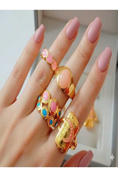 DenEs Life Ring Set Pink 4-Piece