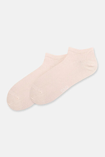 Eros White-Salmon Women's 2-Piece Bamboo Basic Booties Socks