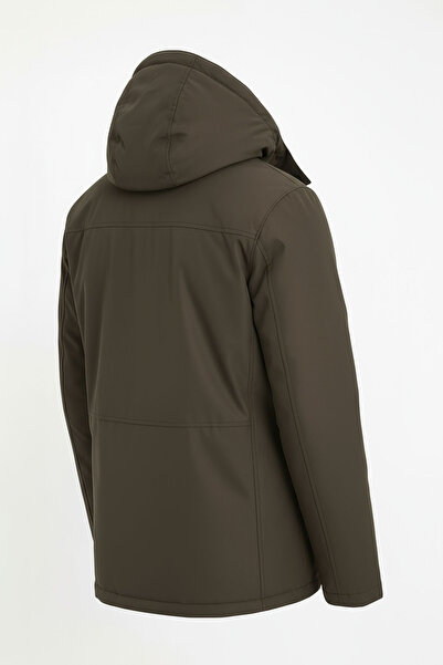 CIVILTIPOLO Αδιάβροχο και αντιανεμικό παλτό & παλτό με χοντρή γούνα εσωτερικά και αφαιρούμενη τσέπη με φερμουάρ K με κουκούλα