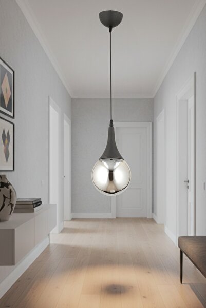 ESSLİGHT Mila Tekli Sarkıt Avize Füme Glob Camlı Modern Dekoratif Aydınlatma