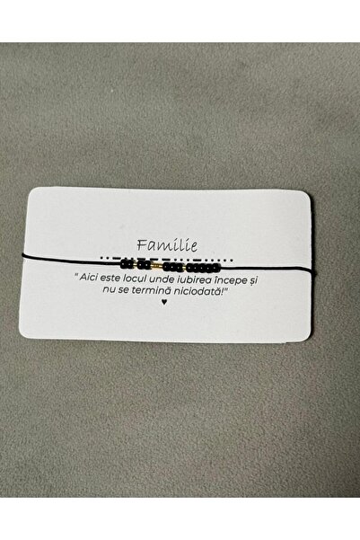 OEM Bratara reglabila pe snur negru cu mesaj in cod Morse: Familie