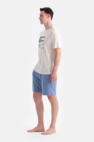 Eros Beyaz Baskı Detaylı Tişört Şort Takım