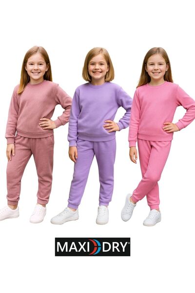 MAXI DRY 3 Pieces Long Sleeve Seasonal Girls' Bottom and Top Set