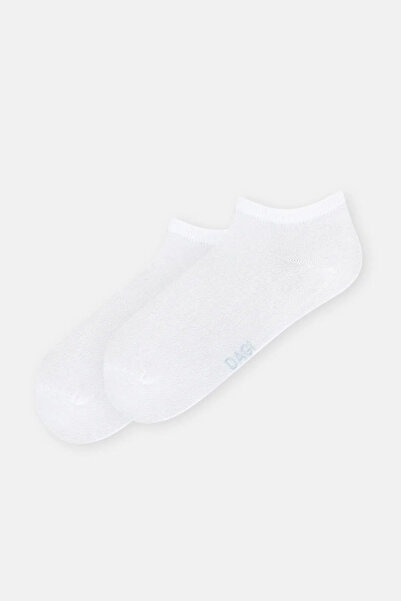 Eros White-Blue Women's 2-Piece Bamboo Basic Booties Socks