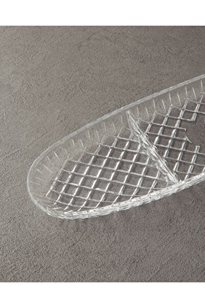 English Home Crux Glass 3 Compartment Presentation Holder 41x12 cm Transparent