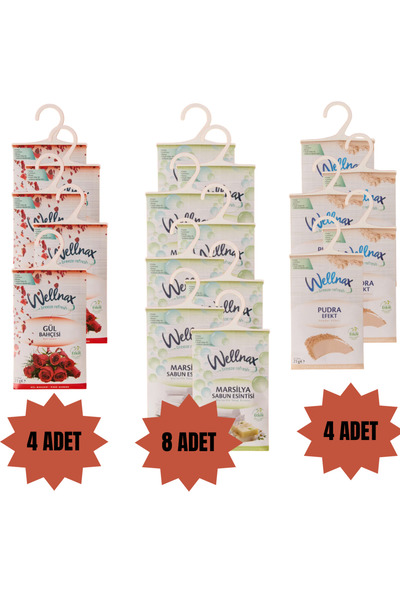 Wellnax 16 Adet Karışık Çok Amaçlı Koku Kesesi Askılı Ayakkabılık Dolap Içi Parfüm Koku