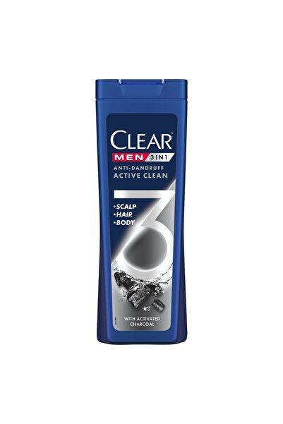 SDX Market Șampon pentru păr Clear Men Active 3in1, 360 ml