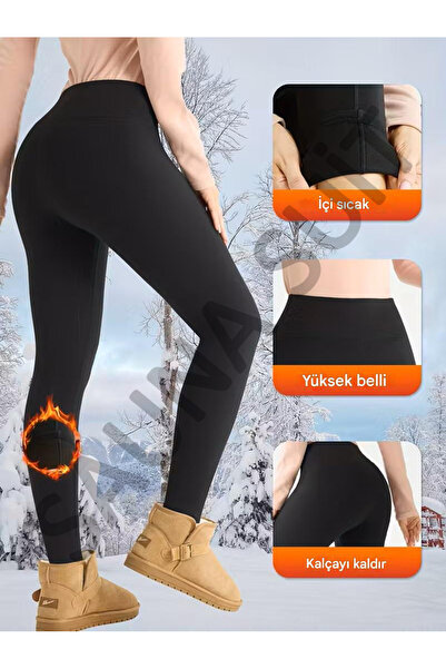 SAUNA SUIT طماق رياضية شتوية مبطنة بالقطيفة من Uni̇sex، ملابس رياضية شتوية وخريفية عالية التمدد