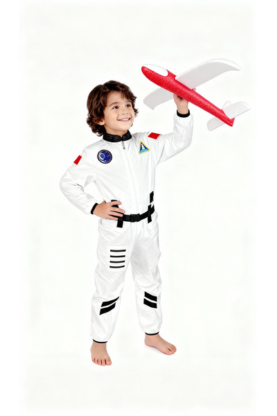 KanatGo Çocuklar İçin Uzay Kostümü + Köpük uçak oyuncak – Parti ve Hediye Elbisesi