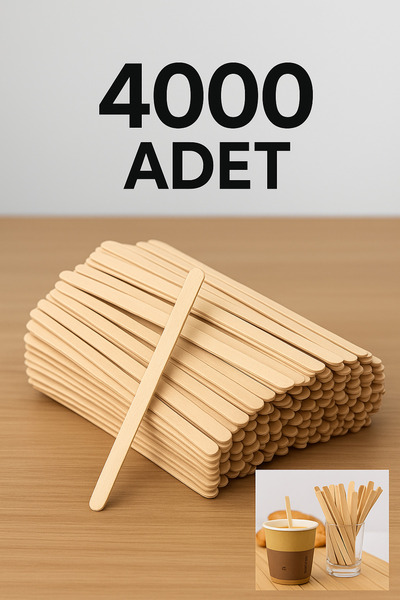 nistabolje 4000 Adet Ahşap Tahta Karıştırıcı Tek kullanımlık Çubuk Çay Kahve ...