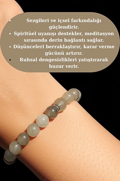 mrmpro "Labradorit Doğal Taş Bileklik – Sezgileri Güçlendiren ve Negatif Ener...