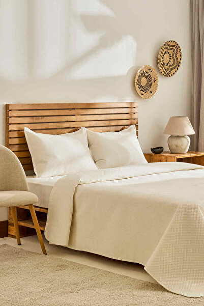 Kaşmir Home Arven Çift Kişilik Yatak Örtüsü Takımı Krem