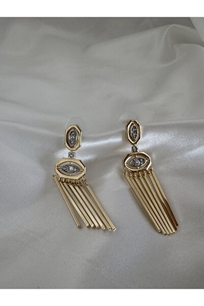 Petra Jeweils Drop Detailed Hanging Gold Earrings
