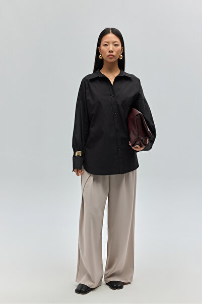 MAI STUDIOS CO. Phoebe Oversize Black Shirt