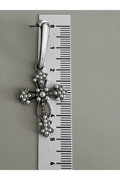 tones official Çelik Tepeli Gümüş Kaplamalı Haç Küpe