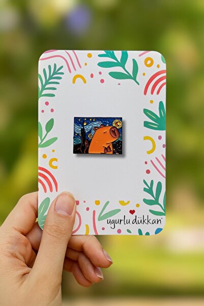 uğurlu dükkan Capybara Resim Tablosu Rozeti