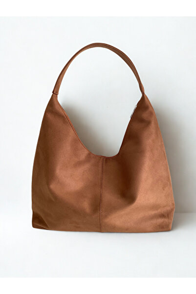 yako Boho Süet Omuz Çantası – Geniş Hacimli, Günlük & Ofis Kullanım(46×30×11 cm)