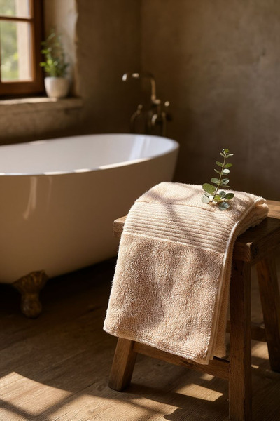 Ercahome tekstil 100% Cotton Light Brown Very Stylish Soft Face Towel