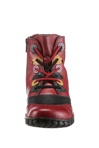 İNZE AYAKKABI Kırmızı Siyah Hakiki Deri-model Adı:kopenhag